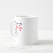 Flamingo kerst in juli grappig feest X-mas feest Koffiemok (Voorkant links)