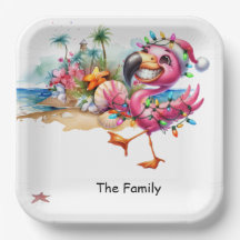 Flamingo kerst in juli op het strand