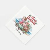 Flamingo kerst in juli op het strand servet (Hoek)