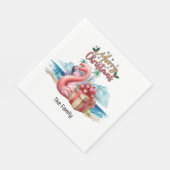 Flamingo kerst in juli op het strand servet (Hoek)