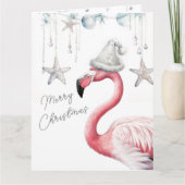 Flamingo Kerst Kaart (Voorkant)
