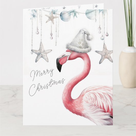 Flamingo Kerst Kaart  (Voorkant)