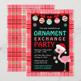 Flamingo Kerst Ornamentenruil Feestje Kaart