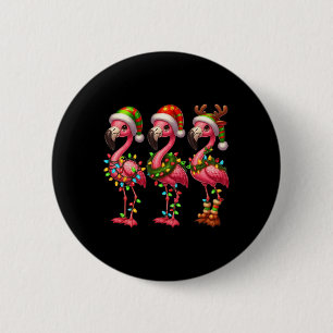 Flamingo Kerst Sarcastische Kerstverlichting Flami Ronde Button 5,7 Cm