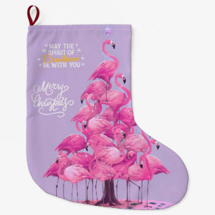 Flamingo kerst sokken grote kerstsok