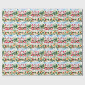 Flamingo Kerst thema  Cadeaupapier (Vlak)