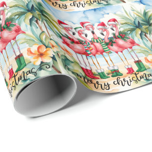 Flamingo Kerst thema  Cadeaupapier