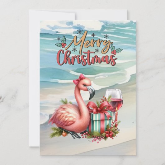 FLAMINGO Kerst Thema Feestdagenkaart (Voorkant)