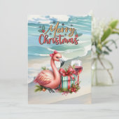 FLAMINGO Kerst Thema Feestdagenkaart (Staand voorkant)