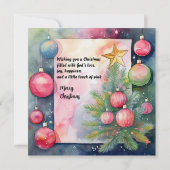 Flamingo Kerst waterkleur plat kaart (Achterkant)