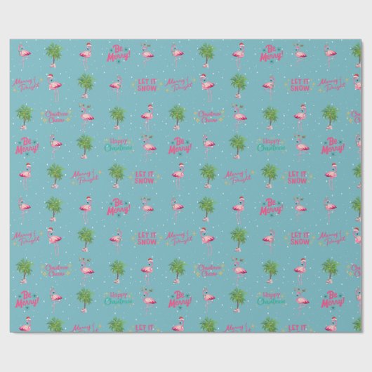 Flamingo Kerst Wrapping Papier Aangepast ontwerp (Vlak)
