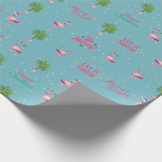 Flamingo Kerst Wrapping Papier Aangepast ontwerp (Hoek)