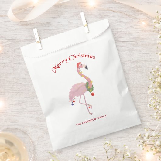 Flamingo, kerstballen en krans bedankzakje (Geknipt)