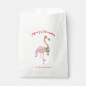 Flamingo, kerstballen en krans bedankzakje (Voorkant)