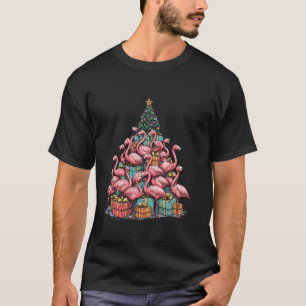 Flamingo Kerstboom Grappige Flamingo Lovers Xmas T-shirt