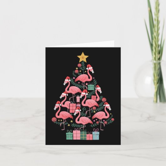 Flamingo kerstboom kaart (Voorkant)