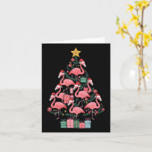 Flamingo kerstboom kaart (Gele Bloem)