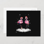 Flamingo Kerstboom Kerstman Hoed Licht Feestdagenkaart (Voorkant / Achterkant)
