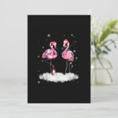 Flamingo Kerstboom Kerstman Hoed Licht Feestdagenkaart (Staand voorkant)