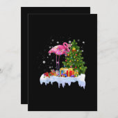 Flamingo Kerstboom Lichtjes Feestdagenkaart (Voorkant / Achterkant)