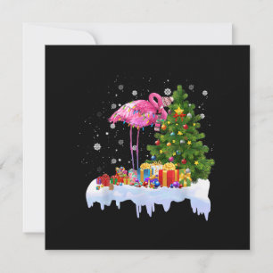 Flamingo Kerstboom Lichtjes Kaart