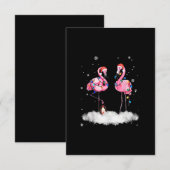 Flamingo kerstboom Santa Hat Light Informatiekaartje (Voorkant / Achterkant)