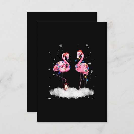 Flamingo kerstboom Santa Hat Light Informatiekaartje (Voorkant / Achterkant)