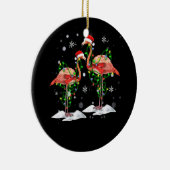 Flamingo kerstboom Santa Hat Light Merry Keramisch Ornament (Rechts)