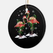 Flamingo kerstboom Santa Hat Light Merry Keramisch Ornament (Links)