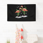 Flamingo kerstboom Santa Hat Light Merry Spandoek (Insitu)