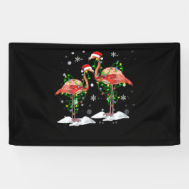Flamingo kerstboom Santa Hat Light Merry Spandoek