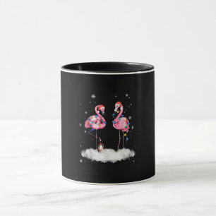 Flamingo kerstboom Santa Hat Light Mok