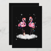 Flamingo kerstboom Santa Hat Light Save The Date (Voorkant / Achterkant)