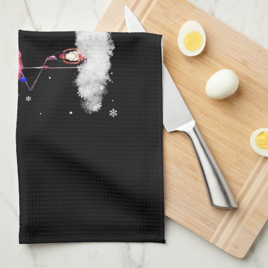 Flamingo kerstboom Santa Hat Light Theedoek (Quarter Fold)