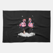 Flamingo kerstboom Santa Hat Light Theedoek (Horizontaal)