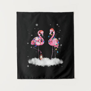 Flamingo kerstboom Santa Hat Light Wandkleed