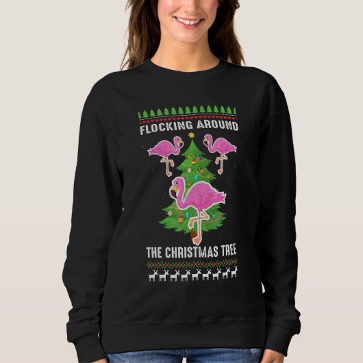 Flamingo Kerstboom Trui (Voorkant)