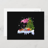 Flamingo kerstboomverlichting aankondigingskaart (Voorkant / Achterkant)
