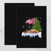 Flamingo kerstboomverlichting feestdagenkaart (Voorkant / Achterkant)