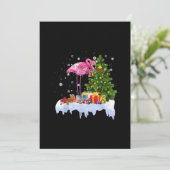 Flamingo kerstboomverlichting feestdagenkaart (Staand voorkant)