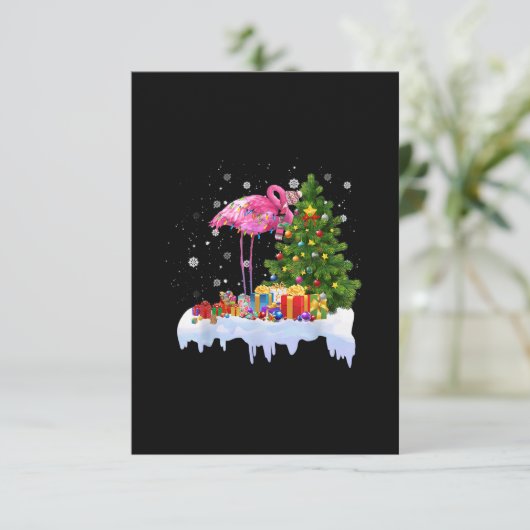 Flamingo kerstboomverlichting informatiekaartje (Staand voorkant)