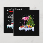 Flamingo kerstboomverlichting kaart (Voorkant / Achterkant)