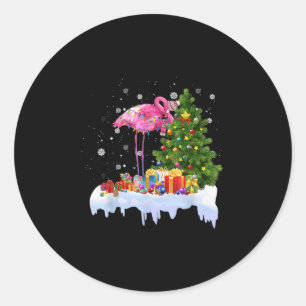 Flamingo kerstboomverlichting ronde sticker