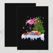 Flamingo kerstboomverlichting save the date (Voorkant / Achterkant)