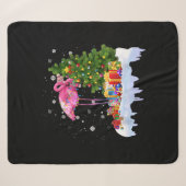 Flamingo kerstboomverlichting sherpa deken (Voorkant (horizontaal))