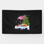 Flamingo kerstboomverlichting spandoek (Horizontaal)