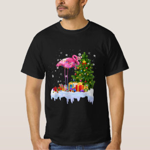 Flamingo kerstboomverlichting t-shirt