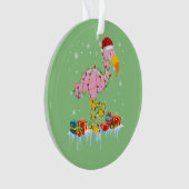 Flamingo-kerstboomverlichting T-Shirt X-Mas Ornam Ornament (voorkant)
