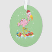 Flamingo-kerstboomverlichting T-Shirt X-Mas Ornam Ornament (voorkant)