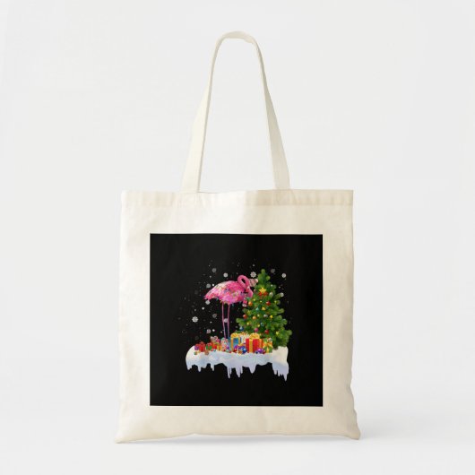 Flamingo kerstboomverlichting tote bag (Voorkant)